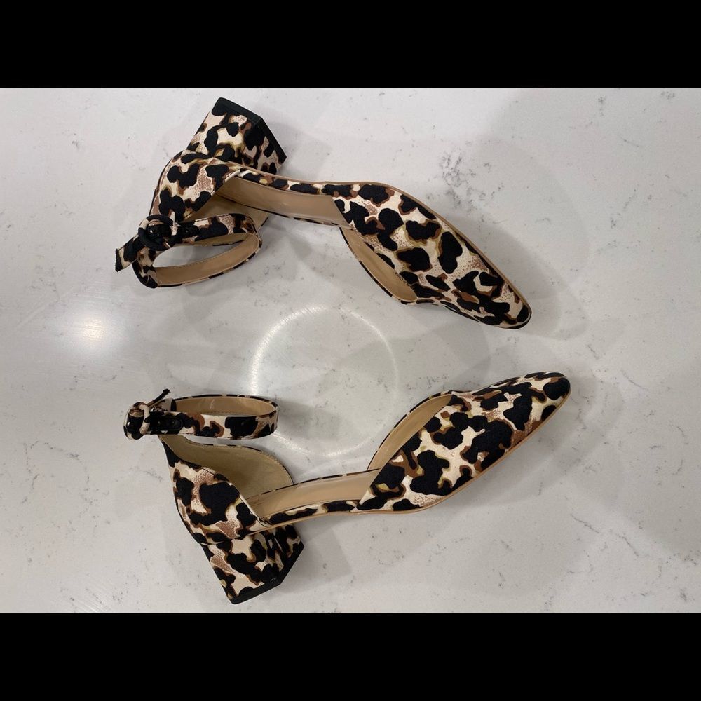 Cabi Leopard Print Ankle Strap Heels - image 2